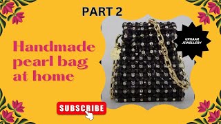 how to make small pearl bag at home🪷|bag making with beads😄|pearl bag full tutoria in hindi🥰|pearl