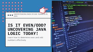 Java Program to Check Even or Odd Number | Beginner Java Tutorial