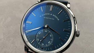 A. Lange \u0026 Sohne Saxonia Blue Dial (380.028) A. Lange \u0026 Sohne Watch Review