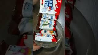 MOST SATISFYING KINDER CHOCOLATE BAR FILLING IN BOWL #shorts #satisfying #viral #kinder #chocolate