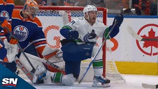 Canucks' Nils Hoglander Fires Back With Goal In Tight vs. Oilers