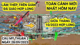 Giàn đà giáo hợp long Cầu Mỹ Thuận 2 lắp ván khuôn và làm thép, điểm đầu cao tốc Mỹ Thuận - Cần Thơ?