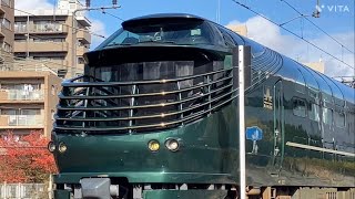 トワイライトエクスプレス瑞風　京都ー下関間運行日　待避線で待機中