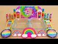 Rainbow Slime ASMR - Mixing Makeup Eyeshadow Into Slime ASMR