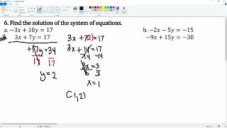 Chapter 6 Problem 6 Solve a System of Equations by Elimination