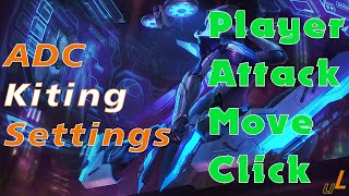 Kiting tutorial with Player Attack Move Click and Attack move on cursor settings - League of Legends