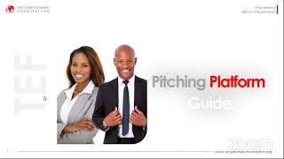 TEF 2021 ENTREPRENEURSHIP PROGRAMME  PITCHING PHASE : GUIDE TO UPLOAD YOUR PITCH SUCESSFULLY