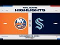 NHL Highlights | Islanders vs. Kraken - November 16, 2024