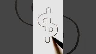 Easy to draw DOLLAR 💲💰 sign... #short #drawing #youtubeshorts #dollar