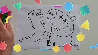 How to draw Peppa Pig | Colouring Page | Champ Drawing | Fun, Peppa Pig & More | Colourful Page