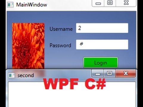 C# WPF Tutorial 9- Open New WPF Window on button click ( with Login ) C# WPF Tutorial 9- Open New WPF Window on button click ( with Login )