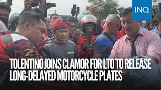 Tolentino joins clamor for LTO to release long-delayed motorcycle plates