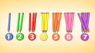 Funny Drawing Pencils — Wooden Toy Train — Color Pencils 1-10 — Olly the train