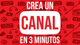 ▶️COMO CREAR UN CANAL DE YOUTUBE en 3 MINUTOS ( FACIL Y RÁPIDO) 👀