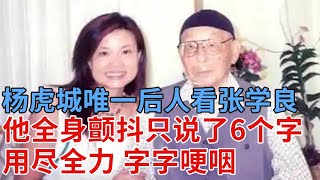 张学良90岁被释放，杨虎城唯一的后人来看他，他全身颤抖，用尽全力只说了6个字，字字哽咽