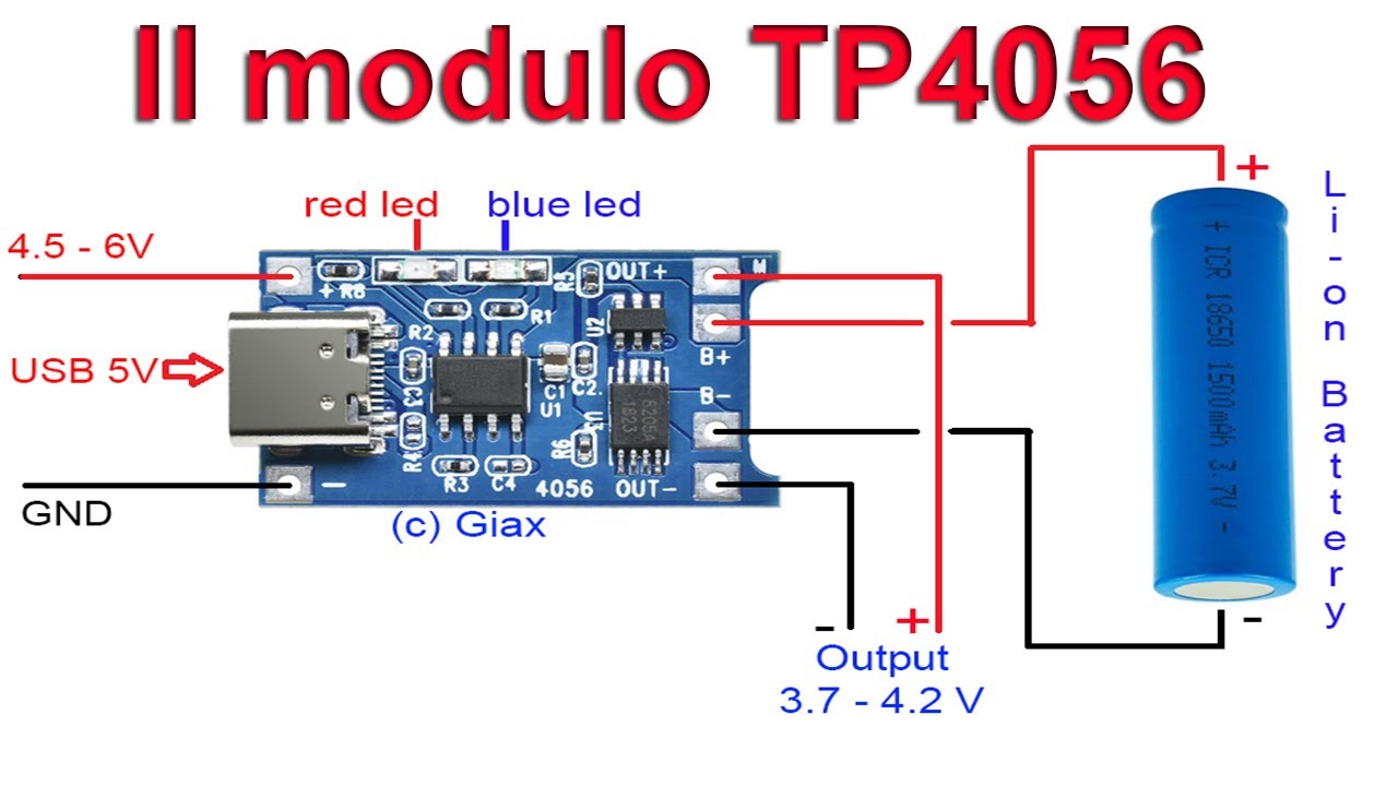 Tp4056 Module Il Modulo Tp4056 Per Ricaricare Le Batterie Al Litio