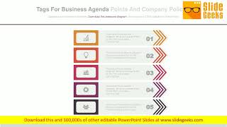 List Diagram Of Business Agenda Points Powerpoint Slides