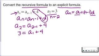 Convert Recursive to Explicit - Arithmetic Sequence