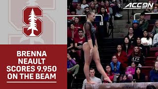 Stanford's Brenna Neault Scores 9.950 On The Balance Beam