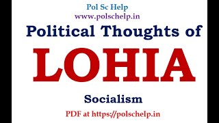 Political Thoughts of Dr. Ram Manohar Lohia: Socialism