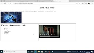 Create a web page on factors of Economic crisis using inline frames [on request]