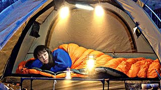 Small \u0026 narrow tent . Solo camping . In the mountains . ASMR