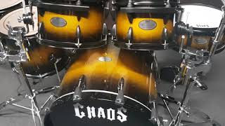 CHAOS SOVEREIGN BIRCH DRUM SET AZURE SPARKLE BURST