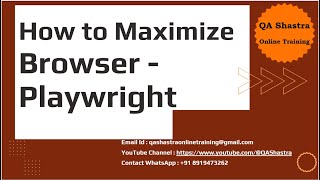 ||How to Maximize Browser using Playwright Java ||