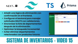 SISTEMA DE INVENTARIOS: ELIMINAR DEPARTAMENTOS con NEXT.JS 15 🚀 │ [Video 15]