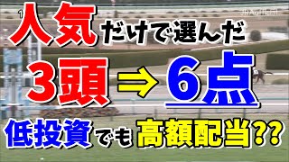 【競馬検証】低投資なのに過去最高配当8万越え！？人気だけで選んだ3頭ボックスで勝利を目指せ。