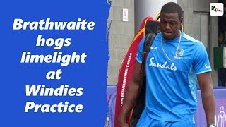 Watch: Brathwaite hogs limelight during Windies training at Old Trafford | ICC CWC 2019