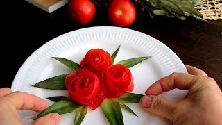 Tomato Show | Vegetable Carving Garnish | Tomato Rose | Tomato Flower