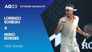 Lorenzo Sonego v Nuno Borges Extended Highlights | Australian Open 2023 First Round