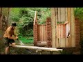 Manual sawmill. I build my life in the forest. Primitive technologies