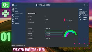 #1 Desktop App To Monitor All System Information | Python | PYQT | PYSIDE2/6 | PSUTIL Modern GUI/ UI