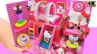 How To Make Hello Kitty House and Rainbow Slide Pool from Polymer Clay and Cardboard 💛 DIY Miniature