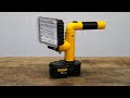 DIY Cordless Work Light with Dewalt Battery DC9096 from PVC pipe