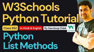 W3Schools • W3Schools Python • W3Schools Python Tutorial • Class 052 • Python - List Methods