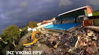 NEW Levin Horowhenua College gym demolition aerial shots FPV NZ VIKING FPV