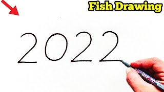 How To Draw Fish From Number 2022 | Easy Fish Drawing | Number Drawing