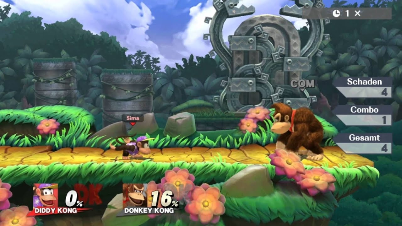 Diddy Kong Trick (SMASH 4): Air Side B, Reverse B Dodge (GERMAN) - YouTube