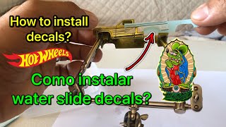 Como poner decals o tampos? How to install water slide decals? Hot wheels #tampos #decals #custom