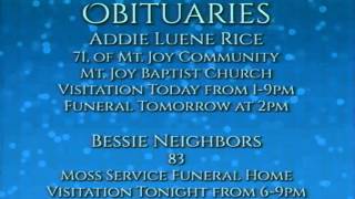 Today's Obituaries - February 17, 2015