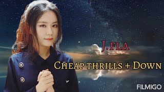 Cheap Thrills + Down  Song With Lyrics (Cover by J.fla)
