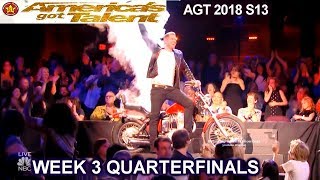 Rob Lake Illusionist Magician and Motorcycle AWESOME QUARTERFINALS 3 America's Got Talent 2018 AGT