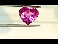 pink sapphire gemstone three carats eye clean piece burma origin heart shape