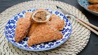 โดนัทขนมปังทอดไส้ไก่ Fried Doughnut Toast with Soy Chicken Filling : พลพรรคนักปรุง