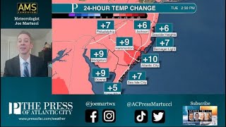 Tuesday was up to 10F warmer than Monday, see how warm it gets by New Years'