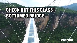 World’s highest glass-bottomed bridge opens in China | CNBC International