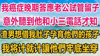 我癌症晚期答應老公試管留子，意外聽到他和白月光的電話，才知渣男想借我肚子，孕育他們的孩子，我瞬間明白一切，反手讓他們牢底坐穿#情感故事   #婚姻 #故事 #爽文 #爽文完